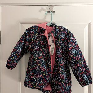Carter's 24 month girls mid-weight floral fleece-lined jacket